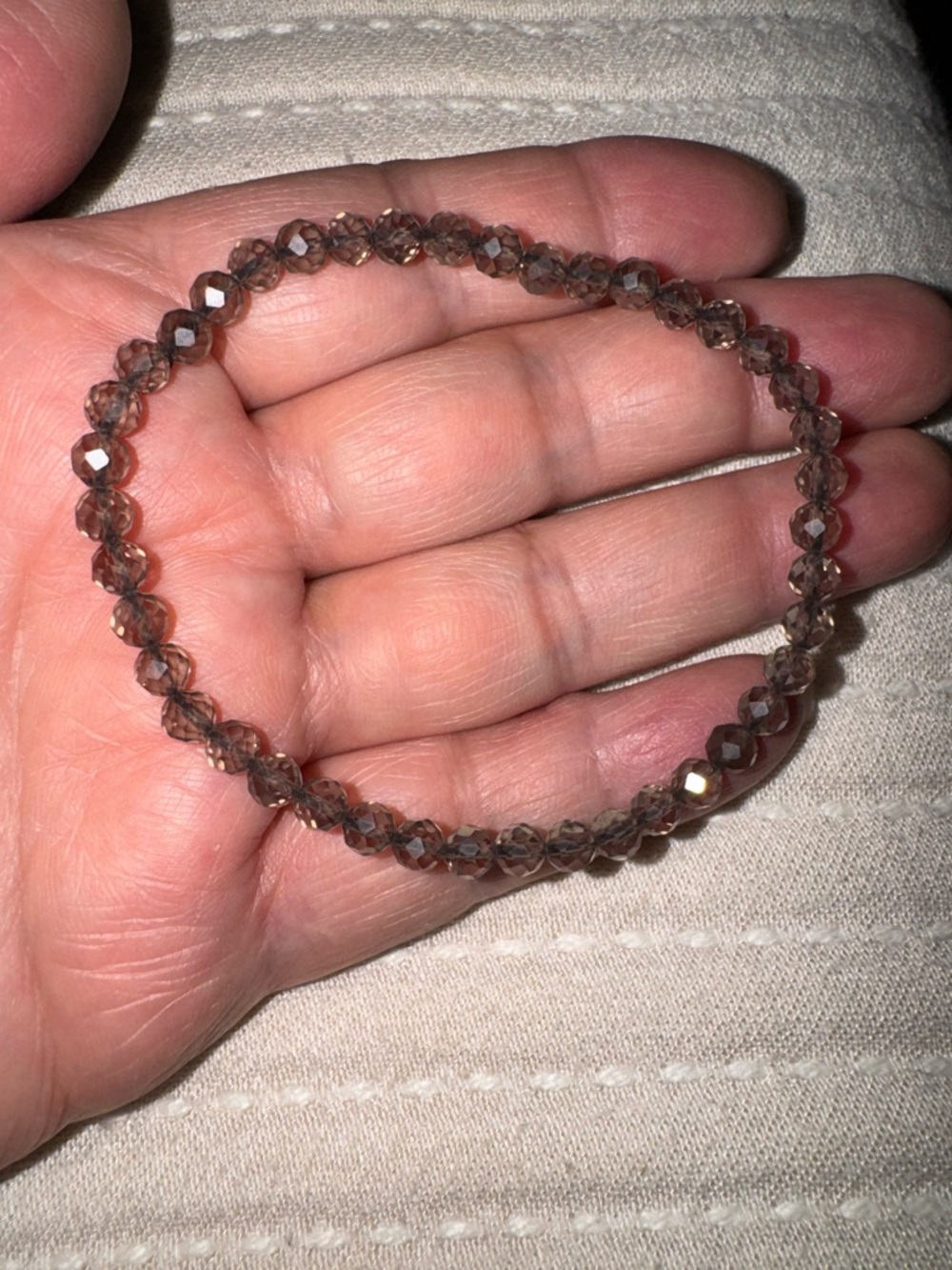 Smoky Quartz Faceted Bead Bracelet